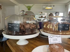 Chocolate cake and Biscoff cake  at Bird & Bean in Frinton-on-sea