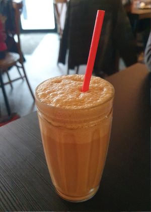 Coffee milkshake with vegan ice-cream at Bird & Bean in Frinton-on-sea