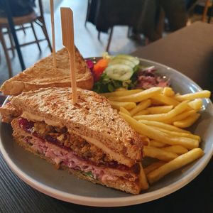 "Meatless Monster" Christmas special chick'n sandwich at Bird & Bean in Frinton-on-sea