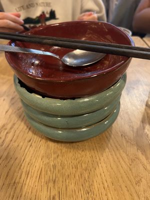 2 gyozas, 1 eggplant, 1 donbury  at Lipopette in Lyon