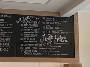 Menu board at Broad Street Dough Co in Encinitas