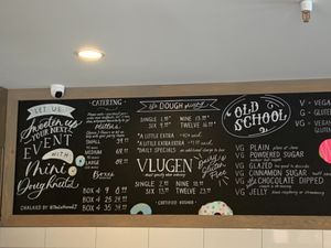 Menu board at Broad Street Dough Co in Encinitas