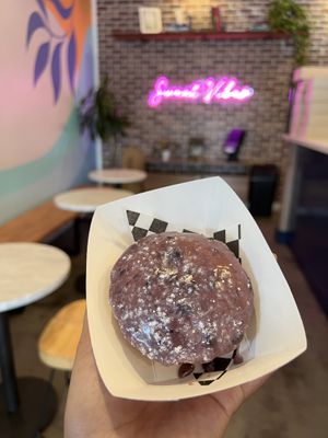 vegan blueberry bliss donut  at Broad Street Dough Co in Encinitas
