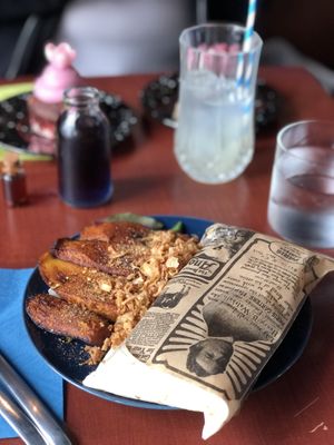 Burrito with plantains   at Café Contresort in Paris