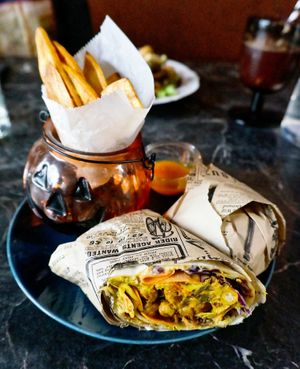 Wrap w/Plantain chips at Café Contresort in Paris