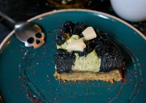 Pistachio/Black sesame cake at Café Contresort in Paris