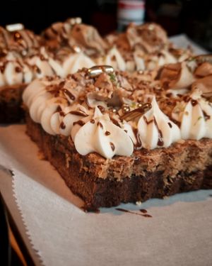 Gluten-free apple cake with lemon spice frosting  at Café Contresort in Paris