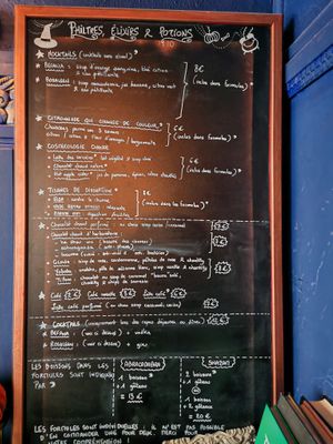 Drinks menu at Café Contresort in Paris