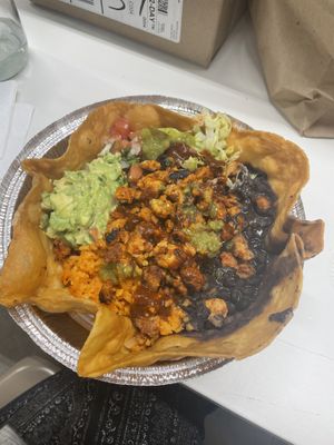 Amazing vegan taco bowl  at Taco Zone in Brooklyn