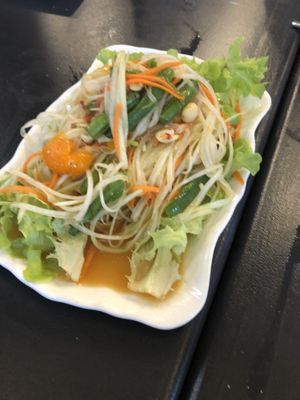 Delicious papaya salad! at Blossoming Lotus in Surfers Paradise