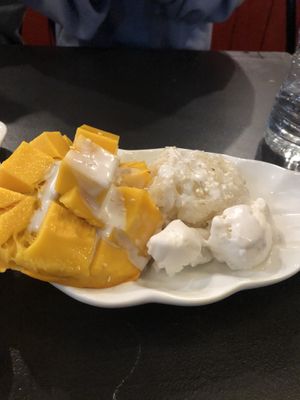 Yummy mango and sweet sticky rice! at Blossoming Lotus in Surfers Paradise
