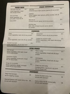 Take away menu at Blossoming Lotus in Surfers Paradise