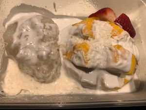 Mango sticky rice. I really didn’t enjoy this sadly    at Blossoming Lotus in Surfers Paradise