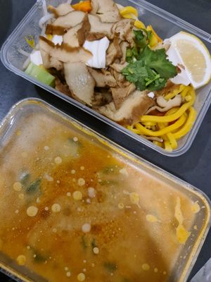 Takeaway to make up laksa at Blossoming Lotus in Surfers Paradise