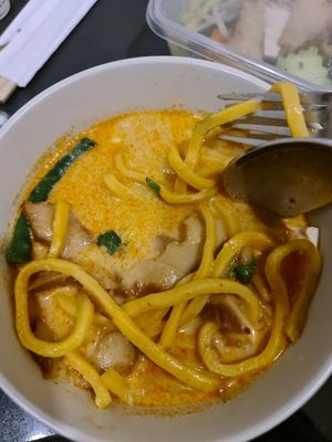 Delicious laksa, takeaway at Blossoming Lotus in Surfers Paradise