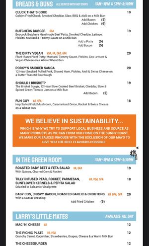 Menu at Your Mates Brewing Co in Warana