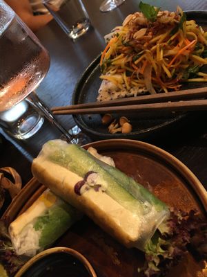 Summer rolls and mango salad - two starters. at Xin Chào in Gothenburg