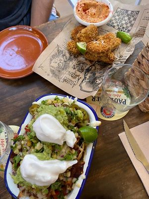 Tacos and fried avos  at Grá Irish Gastropub in Mallorca