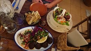 Falafel plate and Bao Buns at Grá Irish Gastropub in Mallorca