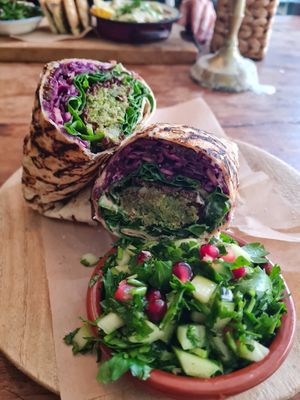 Felafeln wrap at Grá Irish Gastropub in Mallorca