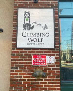 Front logo at Climbing Wolf in Dobbs Ferry