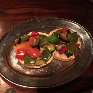Med veg hummus bagel at GoKula Vegetarian Cafe in Watford