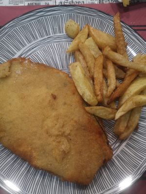Vegan aubergine/eggplant cachopo at El Sarao de Lara in Las Rozas De Madrid