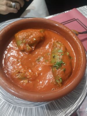 Stuffed peppers (there were 5 originally) at El Sarao de Lara in Las Rozas De Madrid