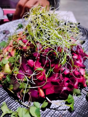 Ceviche de remolacha y aguacate at El Sarao de Lara in Las Rozas De Madrid