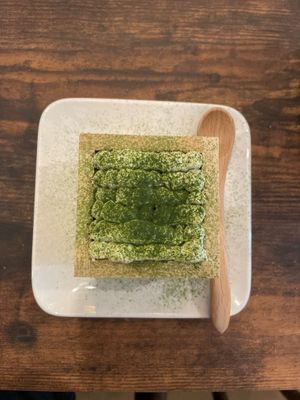 matcha tiramisu  at Mandaracha 曼荼羅茶 in Kyoto