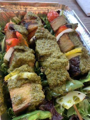 Seitan kebabs with chimichurri sauce  #Veganuary at Planted Plate in Princeton