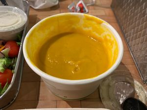 Carrot ginger soup  at Planted Plate in Princeton