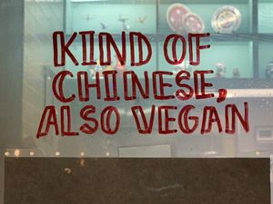 Lettering on Door at Fat Choy in New York City