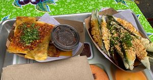 Sticky rice dumplings and cucumbers. My usual order.  at Fat Choy in New York City