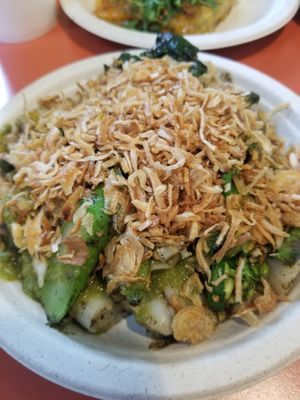 RICE ROLLS

Charred scallion, black vinegar, Chinese broccoli at Fat Choy in New York City