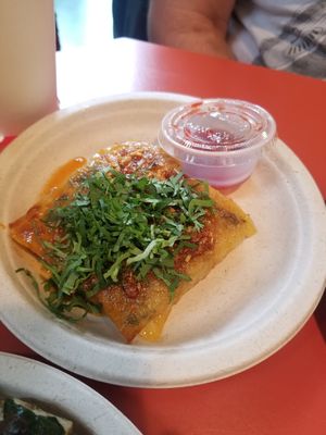 STICKY RICE DUMPLING

Pour on and let red vinegar soak in, delicious! at Fat Choy in New York City