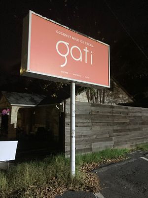 Look for the sign  at Gati  in Austin
