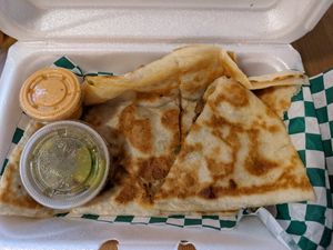 Quesadilla at Chi Chi Vegan Taco Shop in Atlanta