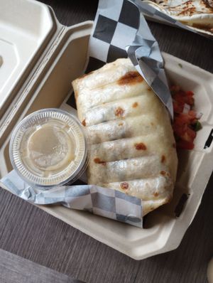 Veggie chimichanga at Chi Chi Vegan Taco Shop in Atlanta