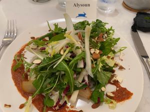 Anjou pear and fennel salad at Sutra in New York City
