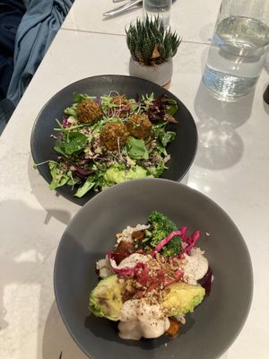 Felafel + harvest bowol at Sutra in New York City