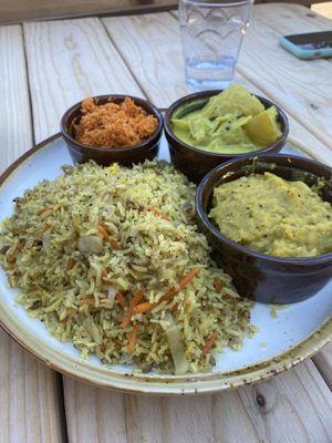Fried rice plate at Mirisata in Portland
