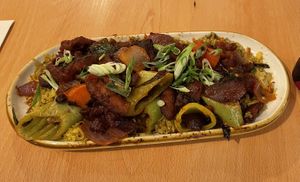 Deviled pork at Mirisata in Portland