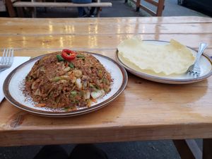 Chick'n kottu roti at Mirisata in Portland