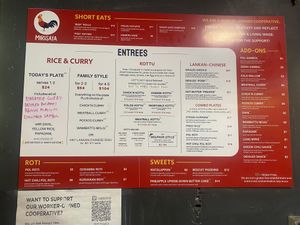 Menu  at Mirisata in Portland