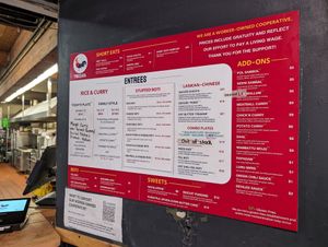 Menu at Mirisata in Portland