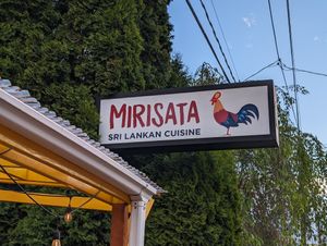 Signage at Mirisata in Portland