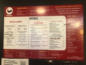 Menu   at Mirisata in Portland