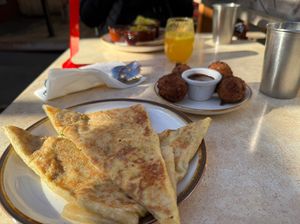 Egg roti, vaipan, and cheese roti combo #Veganuary at Mirisata in Portland