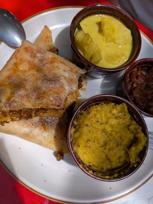 Chicken and cheese roti at Mirisata in Portland